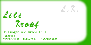 lili kropf business card